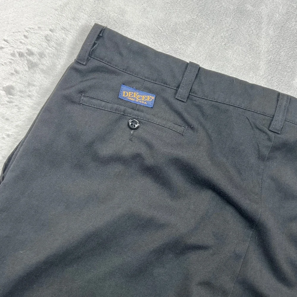 Dee Cee Work Trousers Mens 37x30 Black Vintage Made in USA Straight Leg Pants